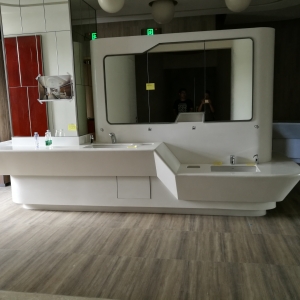 The bathroom basin is made to order