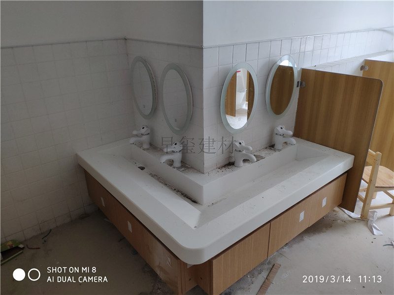 Case: LongGang Kindergarten Artificial Stone Washing Counter top